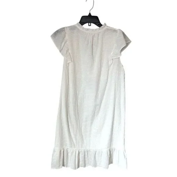 Molly Bracken Womens Flutter Sleeve Mini Dress White Size Medium - Picture 5 of 10
